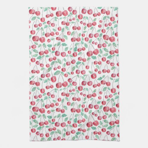 Cherry Pattern Tea Towel