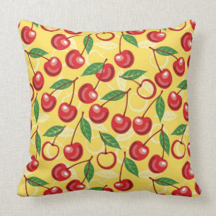 Cherry pattern throw pillow