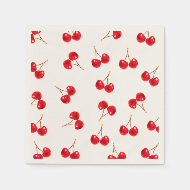 cherry pattern vivid color napkins (Front)