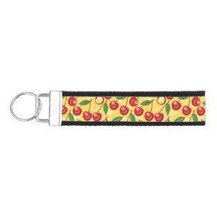 Cherry pattern wrist keychain