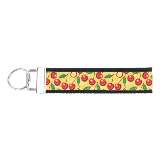 Cherry pattern wrist keychain (Keys on Left)