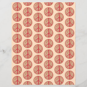 Cherry Peace Sign Pies Pattern Scrapbook Paper