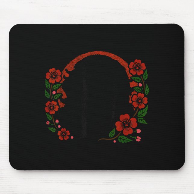 Cherry Pekingese Blossoms Floral Dog Japanese Fun Mouse Pad (Front)