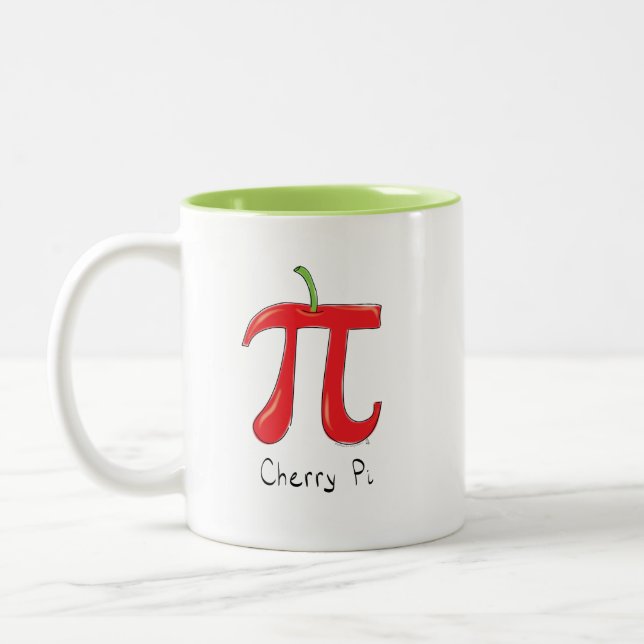 Cherry Pi Cute Math Pi Day Coffee Mug (Left)