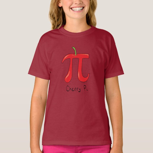 Cherry Pi Cute Math Pi Day Kid's Girl's T-Shirt (Front)