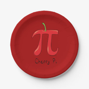 Cherry Pi Cute Math Pi Day Party Paper Plates