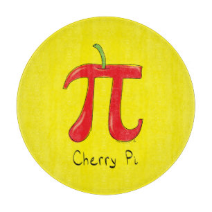 Cherry Pi Cute Math Pi Day Pie Cutting Board