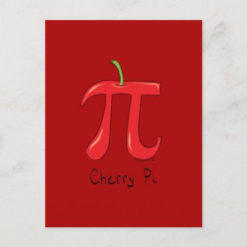 Cherry Pi Cute Math Pi Day Postcard