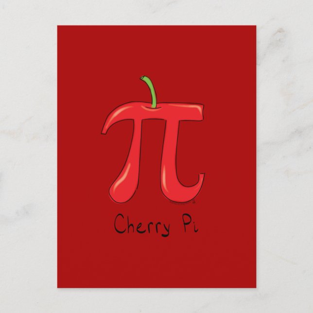 Cherry Pi Cute Math Pi Day Postcard (Front)