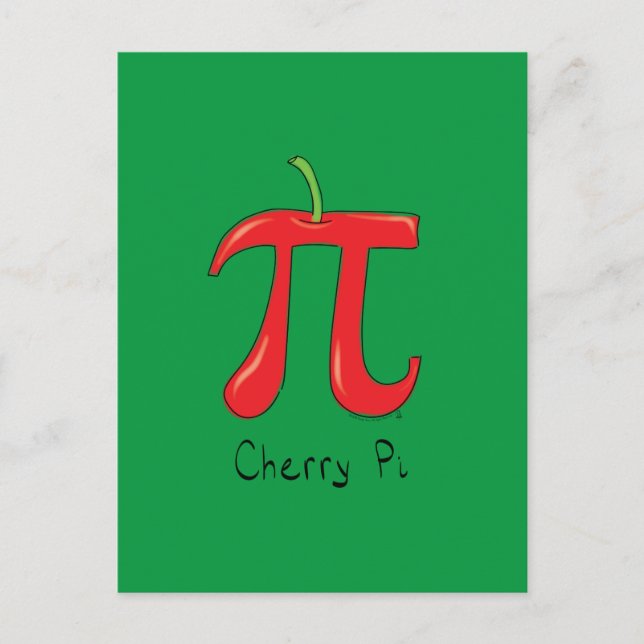 Cherry Pi Cute Math Pi Day Postcard (Front)