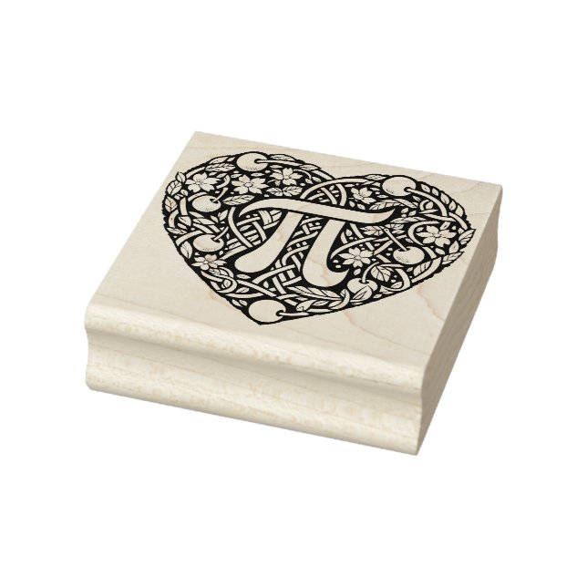 Cherry Pi Day Cherries Pies Math Teacher           Rubber Stamp (Stamp)