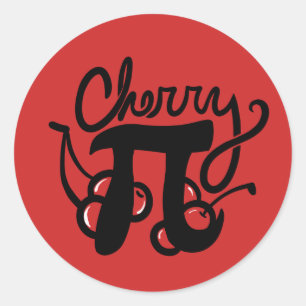 Cherry Pi Day Classic Round Sticker