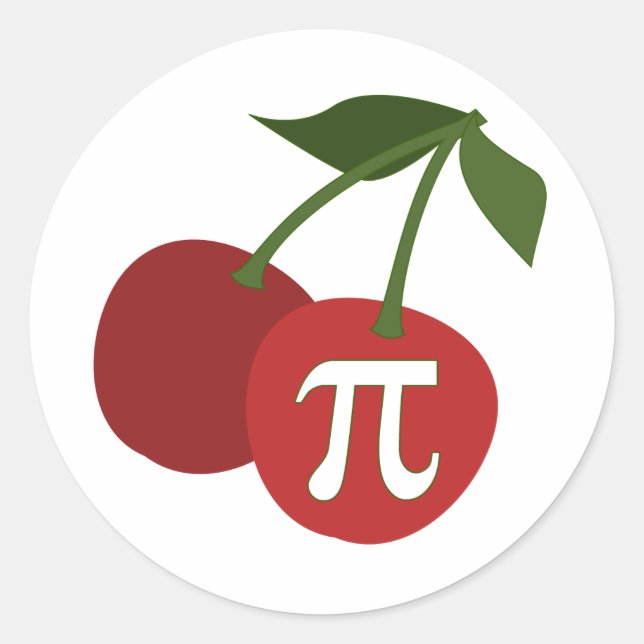 Cherry Pi Day Classic Round Sticker (Front)