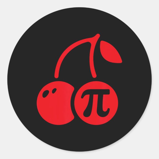 Cherry Pi Day Funny Math Nerd Pie Teacher 3.14  Classic Round Sticker (Front)