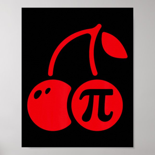 Cherry Pi Day Funny Math Nerd Pie Teacher 3.14  Poster (Front)