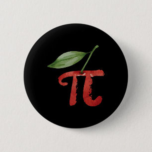 Cherry Pi Day Funny Pie Cherries 3.14 Humor Scienc Button