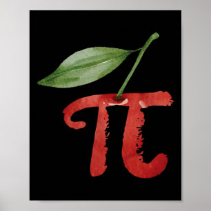 Cherry Pi Day Funny Pie Cherries 3.14 Humor Scienc Poster