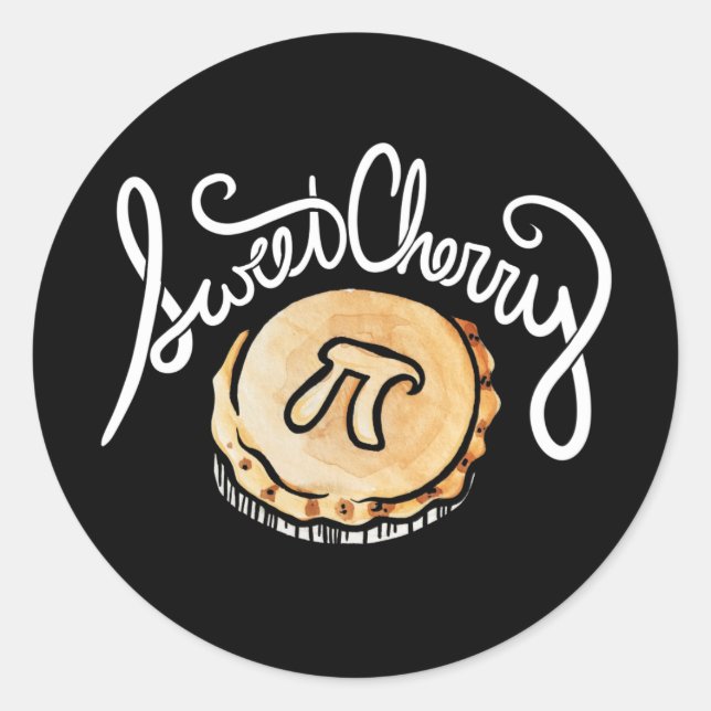 Cherry Pi Day Math Geek Classic Round Sticker (Front)