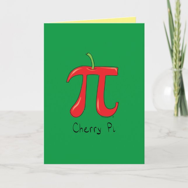Cherry Pi - Pi Day Math Greeting Card (Front)