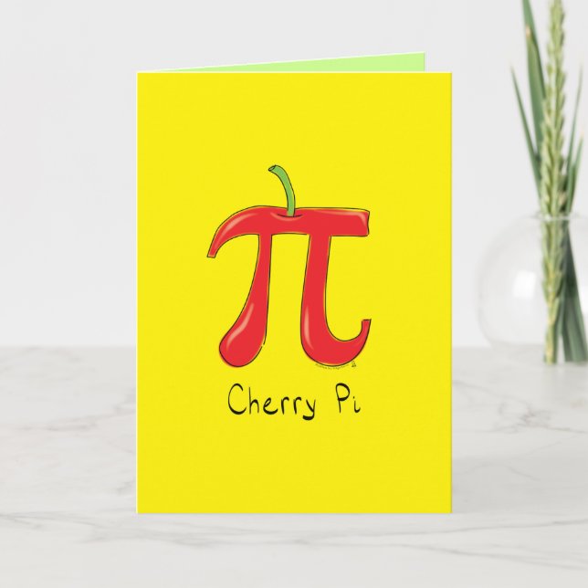 Cherry Pi - Pi Day Math Greeting Card (Front)