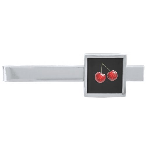 Cherry Pi Silver Finish Tie Bar