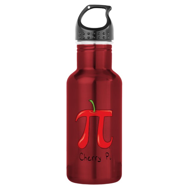 Cherry Pi Symbol Cute Math Teacher Stainless Steel Water Bottle (Front)