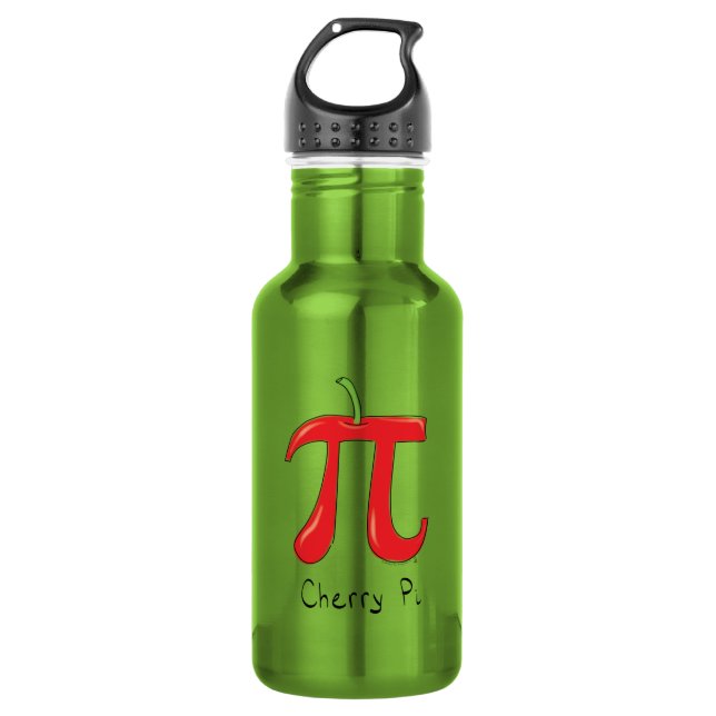 Cherry Pi Symbol Cute Math Teacher Stainless Steel Water Bottle (Front)