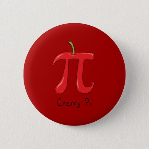 Cherry Pi Symbol Math Teacher Funny Button