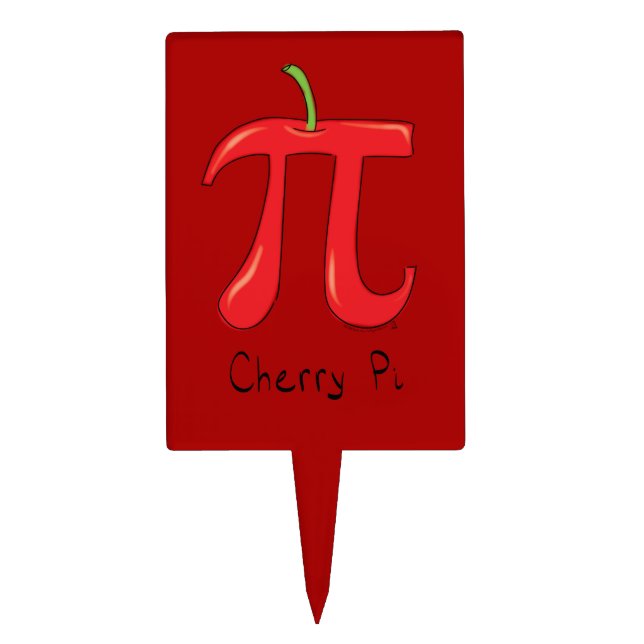 Cherry Pi Symbol Math Teacher Funny Cake Topper (Front)