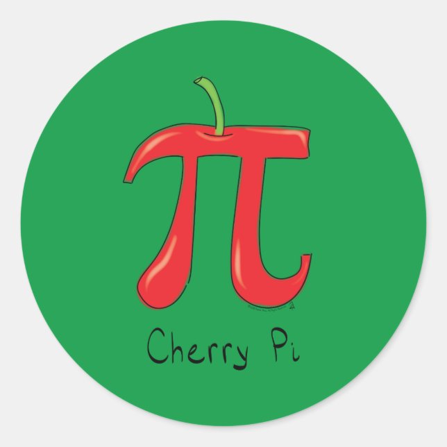 Cherry Pi Symbol Math Teacher Funny Classic Round Sticker (Front)