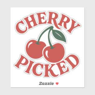 Cherry Picked Trendy Retro Fruit Graphic Sticker