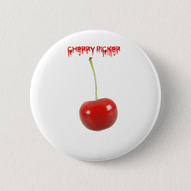Cherry Picker Pinback Button (Front)