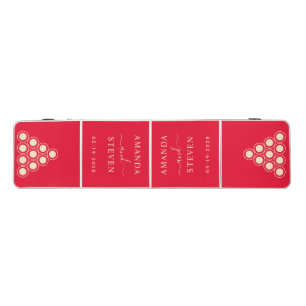 Cherry Picking Pink Couple Names with Wedding Date Beer Pong Table