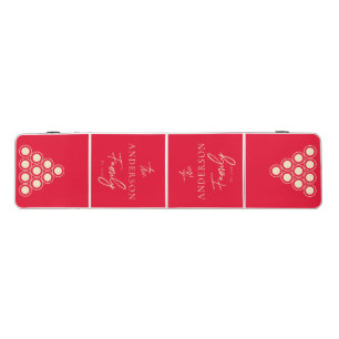 Cherry Picking Pink Hand Written Family Name Beer Pong Table