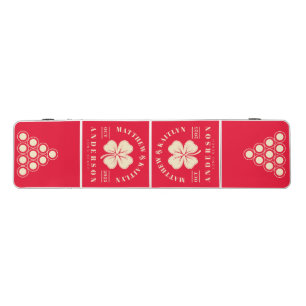 Cherry Picking Pink Irish Clover Wedding Crest Beer Pong Table
