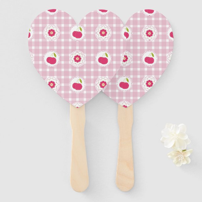 Cherry Picnic Hand Fans (Front and Back)