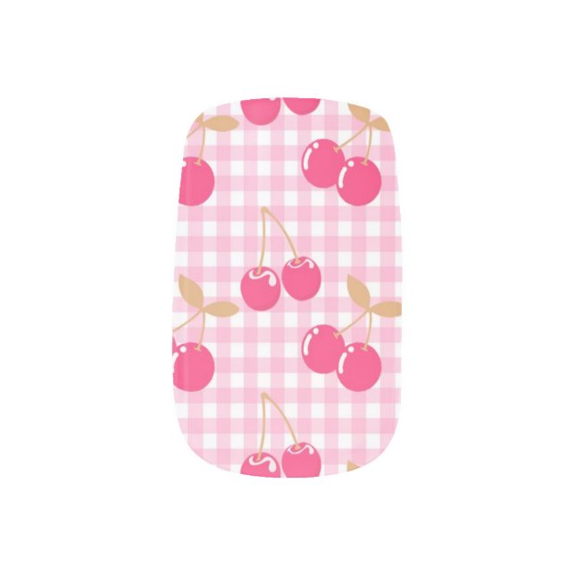 Cherry Picnic Minx Nail Wraps (Right Thumb)
