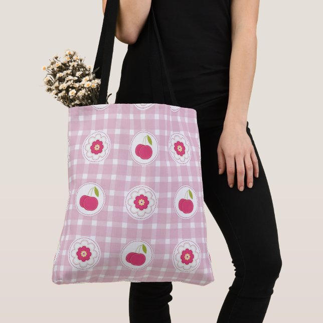 Cherry Picnic Tote Bag (Close Up)