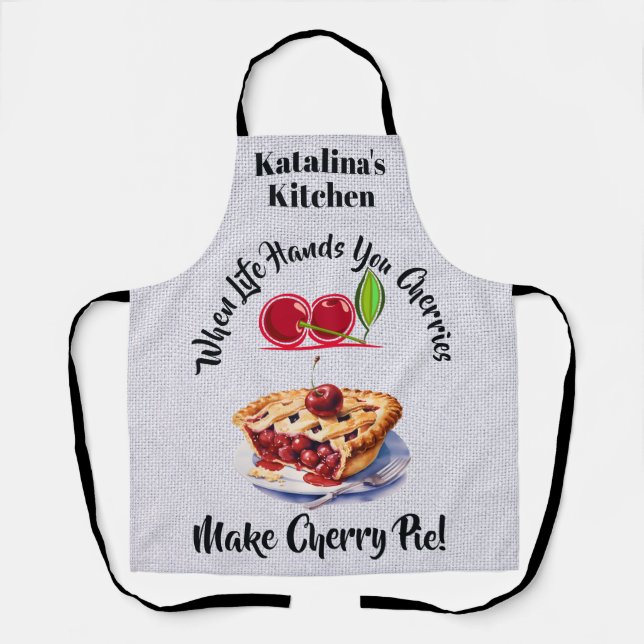 Cherry Pie All-Over Print Apron (Front)