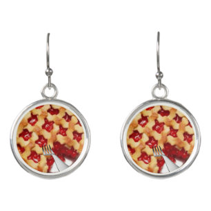 cherry pie and fork earrings