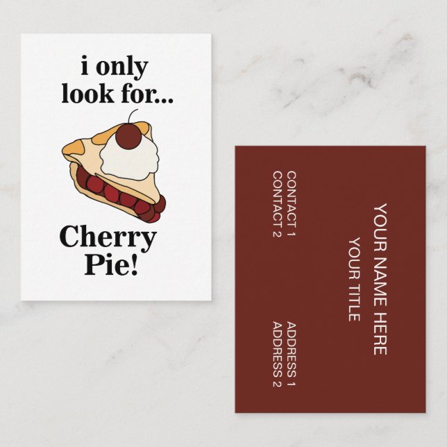Cherry Pie Baker Business Card (Front/Back)