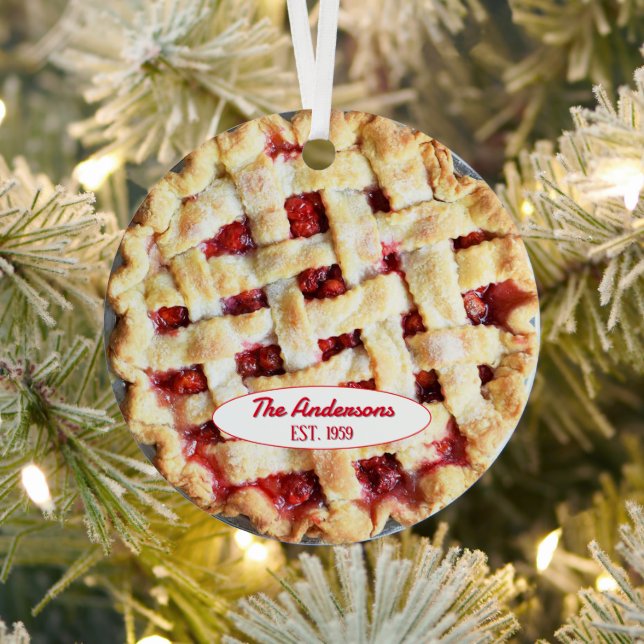 Cherry Pie Baker Personalized  Metal Ornament (Insitu)