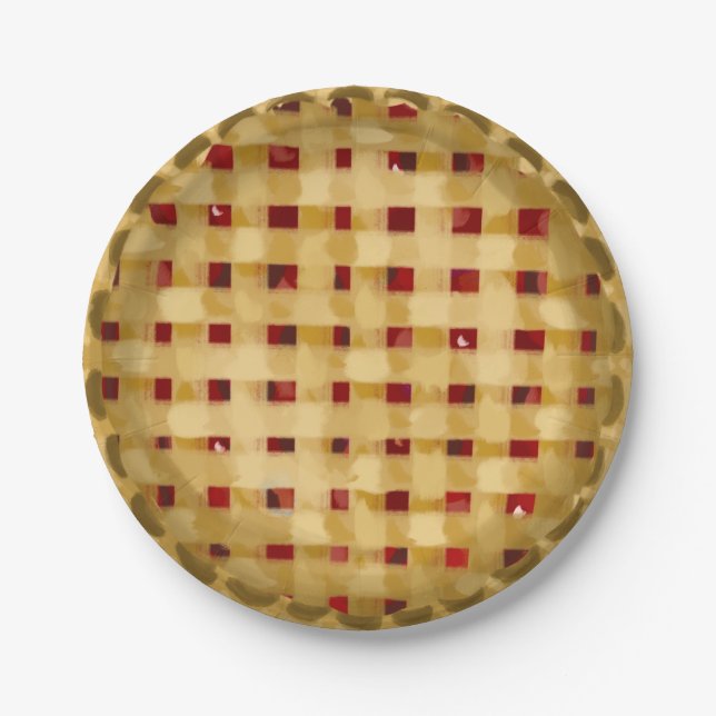 Cherry Pie Bakery Picnic Party Paper Plates (Front)