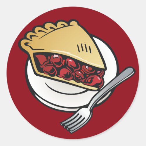Cherry pie classic round sticker