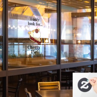 Cherry Pie Dessert Sweet Restaurant Window Cling