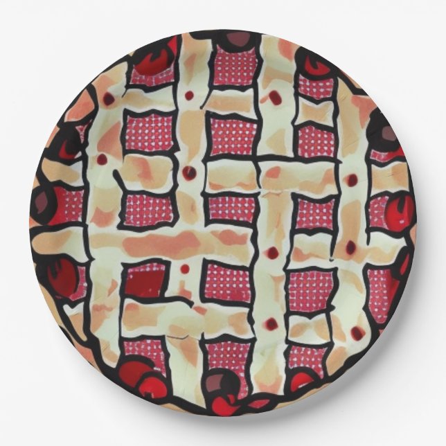 Cherry Pie Paper Plates (Front)