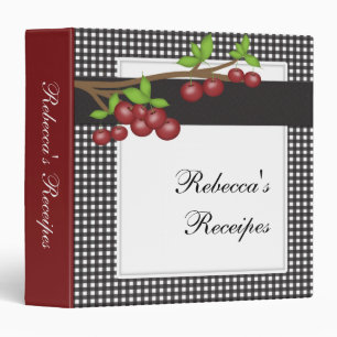 Cherry Pie Personalize Receipe Book Binder