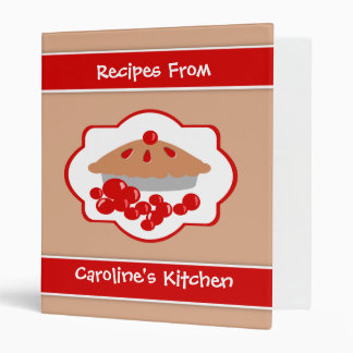 Cherry Pie Personalized Receipe Book Binder