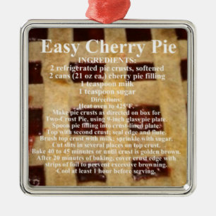 Cherry Pie Recipe Metal Ornament