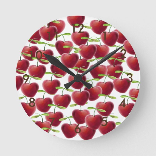 Cherry Pie Round Clock (Front)